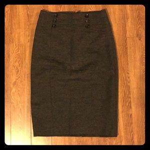 Le chateau brown tweed pencil skirt. Size 00.